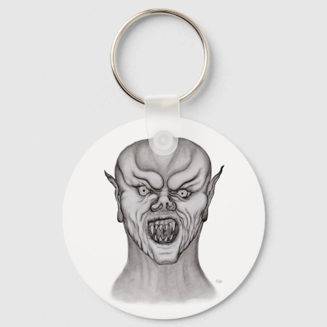 Vampir black and white design keychain (Front)
