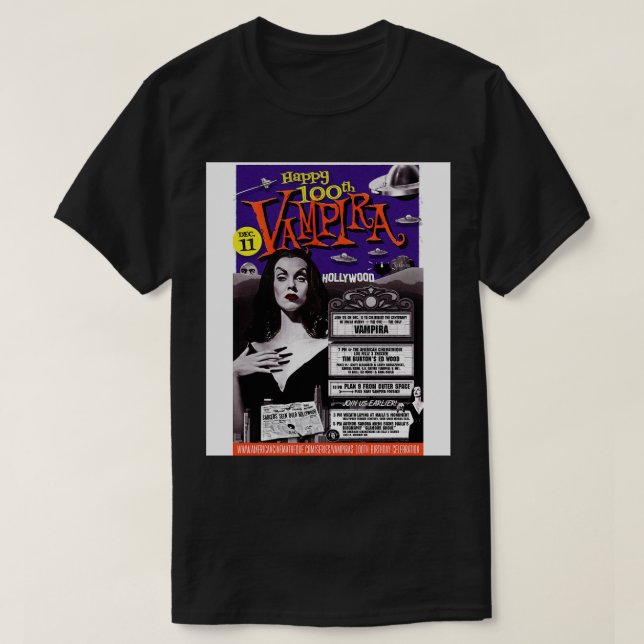 Vampira Turns T-Shirt (Design Front)