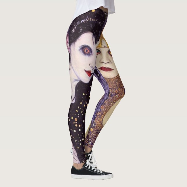 Vampire and witch in Halloween Leggings (Right)