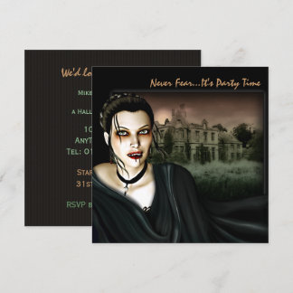 Vampire At The Hall Gothic Party Invitation
