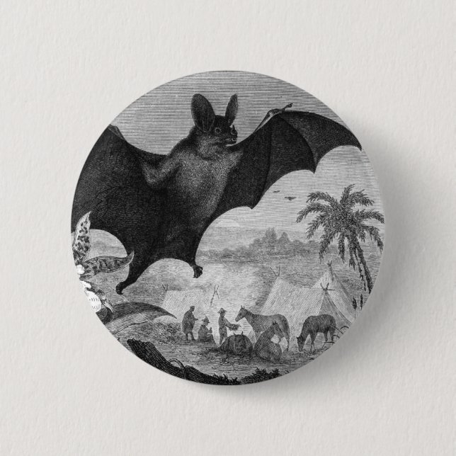 Vampire Bat 2 Inch Round Button (Front)