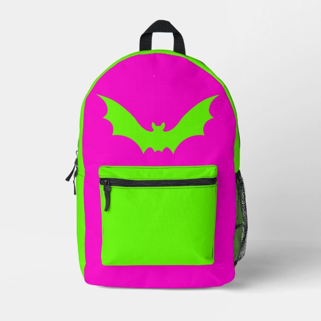 VAMPIRE BAT BACKPACK (PINK GREEN) (Front)