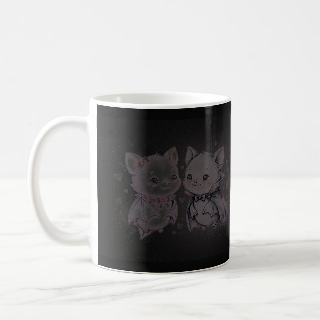 Vampire Bat Couple Cute Mug (Left)