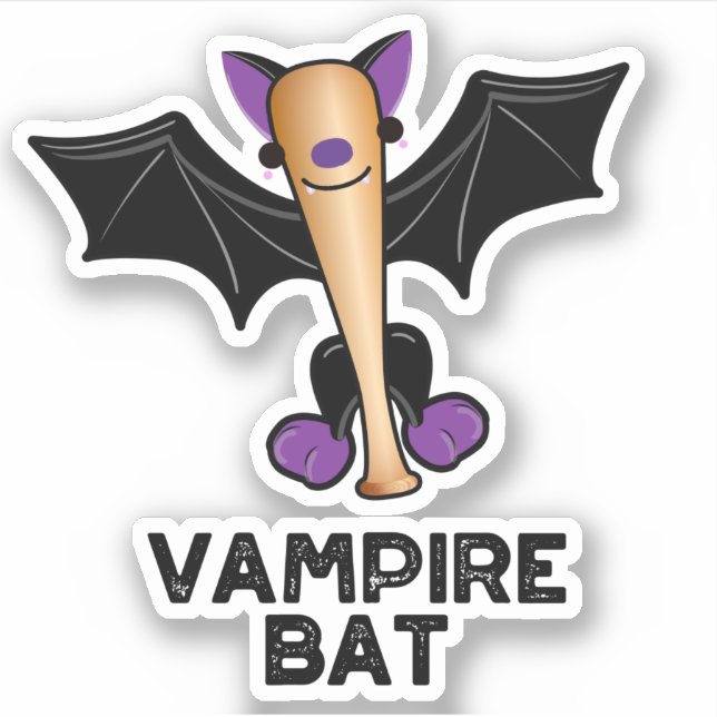 Vampire Bat Funny Baseball Pun  (Front)