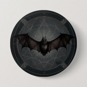 Vampire Bat Gothic Dark, Ai Generated Design 3 Inch Round Button