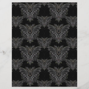 vampire bat Halloween damask scrapbook paper
