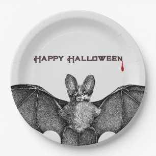 Vampire Bat Halloween Paper Plate