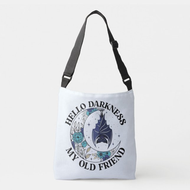 Vampire Bat Quarter Moon Crossbody Bag (Front)