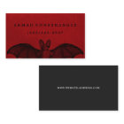 Vampire Bat Red Halloween Calling Card