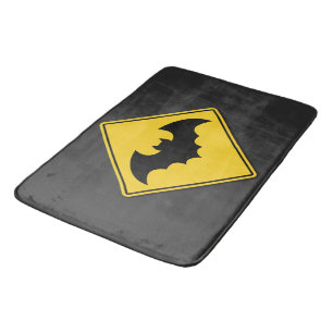 Vampire Bat Warning Halloween Bath Mat