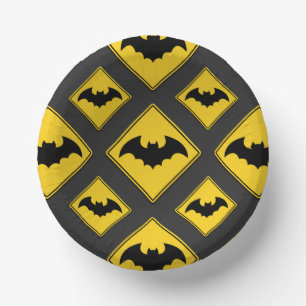 Vampire Bat Warning Halloween Paper Plate