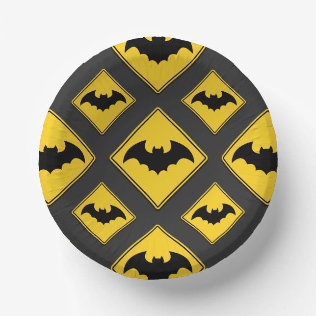 Vampire Bat Warning Halloween Paper Plate (Front)