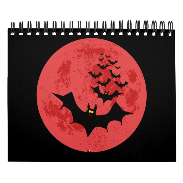 Vampire Bats Against The Red Moon Calendar (Cover)