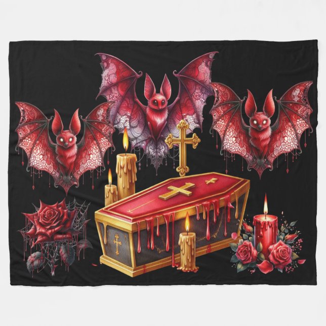 Vampire Bats Fleece Blanket (Front (Horizontal))