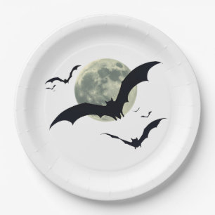 Vampire Bats Halloween Paper Plate