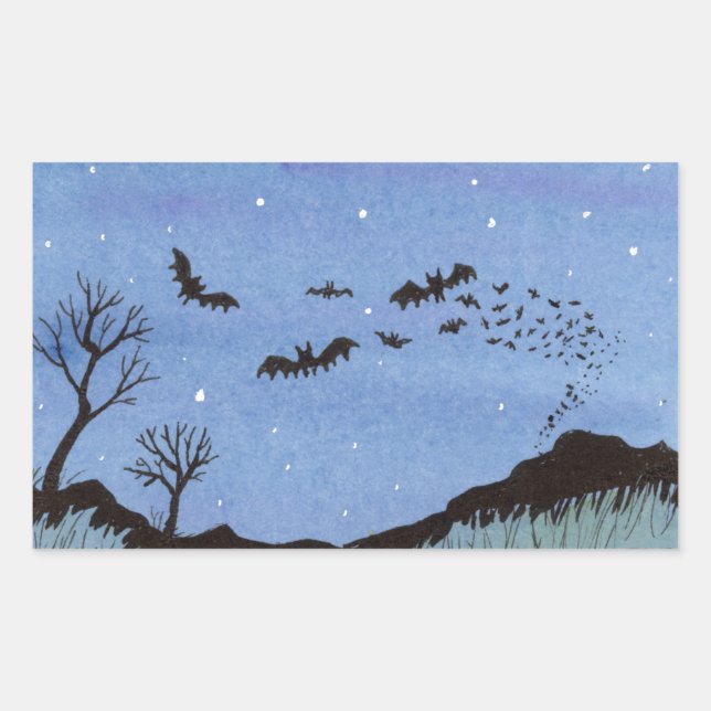Vampire Bats Halloween Sticker (Front)