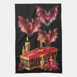 Vampire Bats Kitchen Towel