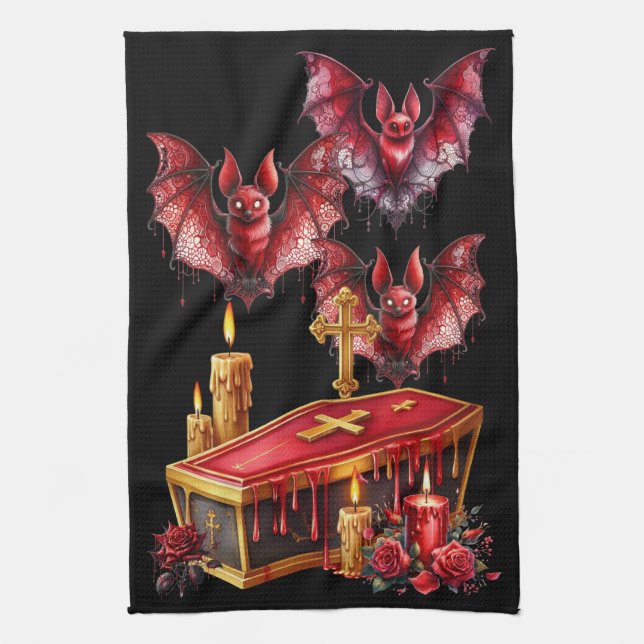 Vampire Bats Kitchen Towel (Vertical)