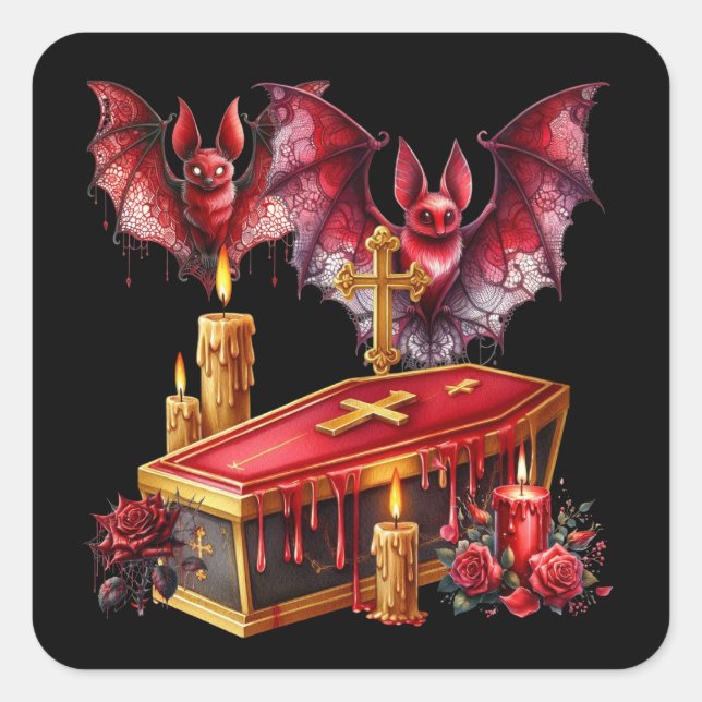 Vampire Bats Square Sticker (Front)