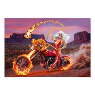Vampire Biker Babe – Midnight Gothic Rebel  Photo Print