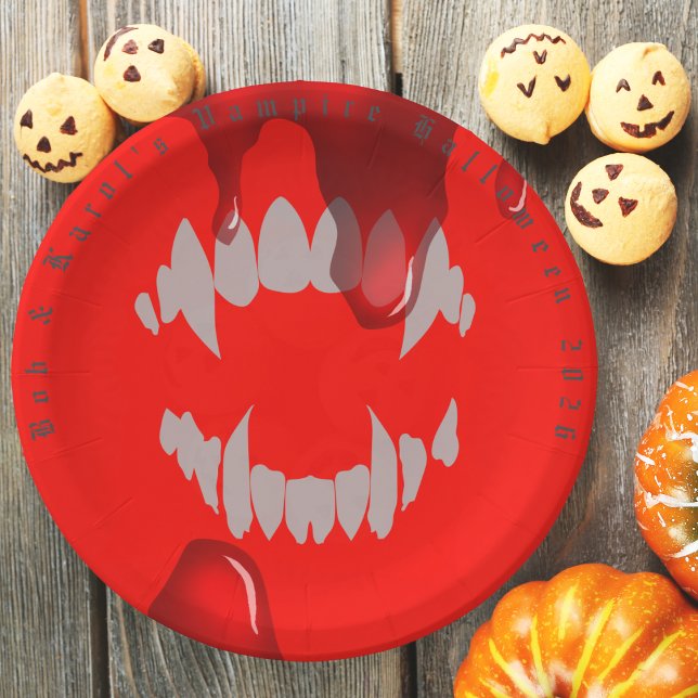Vampire Bite Halloween Paper Plate (Vampire Bite Halloween Paper Plate)