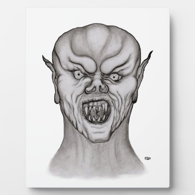 Vampire black and white Design Plaque (Front)