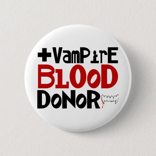 Vampire Blood Donor 2 Inch Round Button (Front)