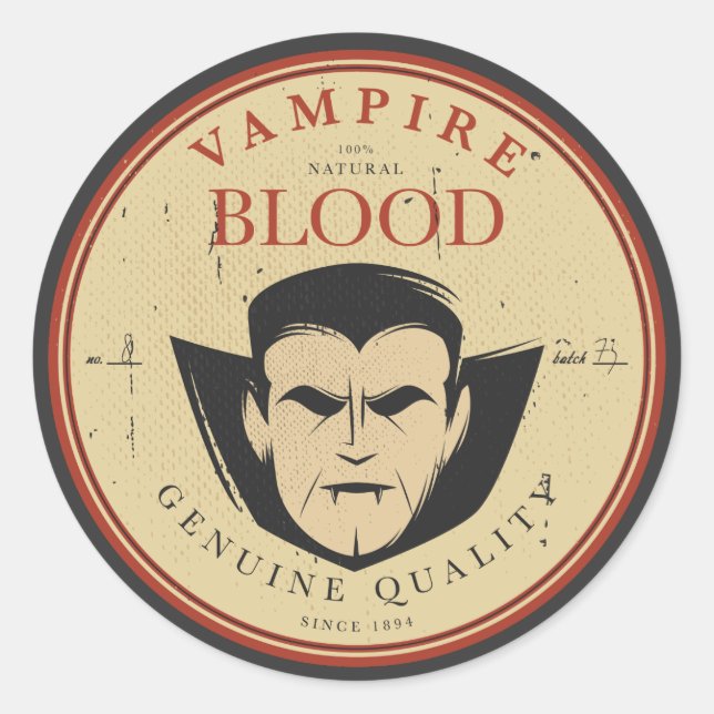 Vampire Blood Vintage Halloween Label (Front)