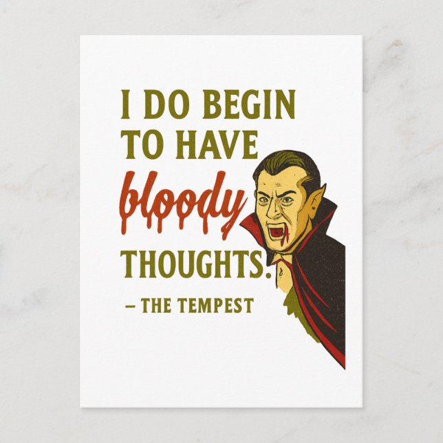 Vampire Bloody Thoughts  Postcard (Front)