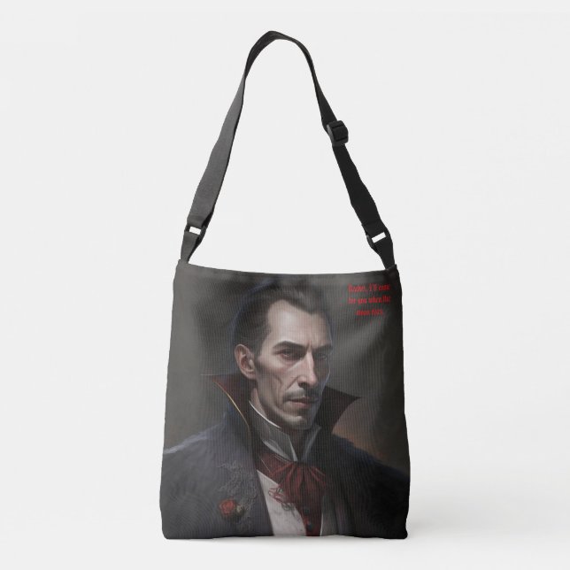 Vampire Book Club Dark Romance Paperback Add Name Crossbody Bag (Back)