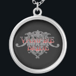 Vampire Bride Necklace<br><div class="desc">What the elegant undead wear... .to a Vampire Wedding Elegant gothic ornaments with "Vampire Bride" and "Vampire Groom" in black lettering with blood-red highlights great gift for those Vampire Lovers taking the "final" plunge or for your own Vampire Wedding.</div>