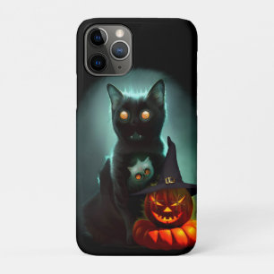Vampire Cat and Wizard Pumpkin Halloween Surreal  iPhone 11 Pro Case