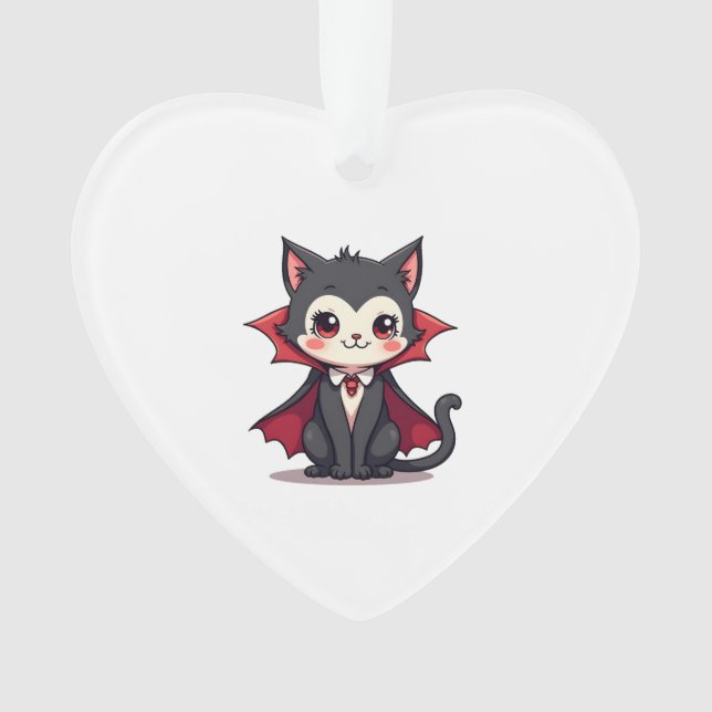 Vampire Cat � Cute Halloween Pet Tee Ornament (Front)