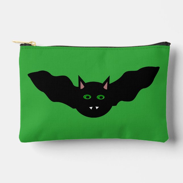 Vampire Cat Faced Bat Halloween Accessory Pouch (Front)