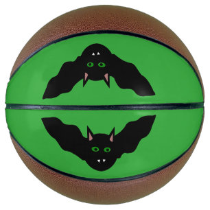 Vampire Cat Faced Bat Halloween Basketballs