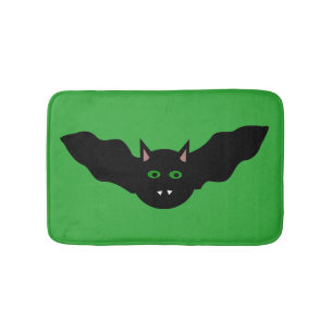 Vampire Cat Faced Bat Halloween Bath Mat