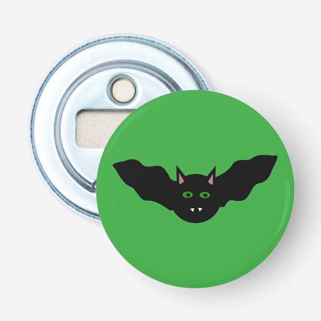 Vampire Cat Faced Bat Halloween Bottle Opener (Front)