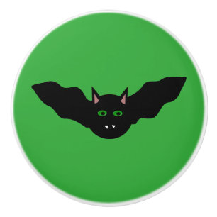 Vampire Cat Faced Bat Halloween Ceramic Knob