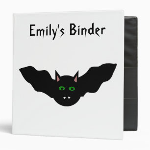 Vampire Cat Faced Bat Halloween Custom Binder