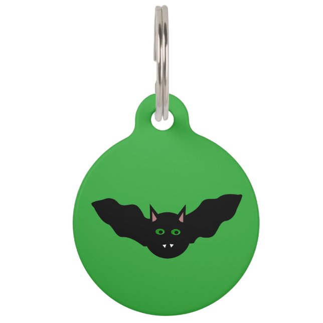 Vampire Cat Faced Bat Halloween  Custom Dog Tag (Front)