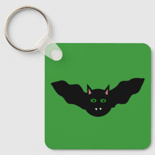 Vampire Cat Faced Bat Halloween Custom Keychain