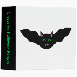 Vampire Cat Faced Bat Halloween Custom Recipe Bind Binder