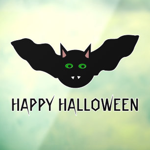 Vampire Cat Faced Bat Halloween Custom Window Cling
