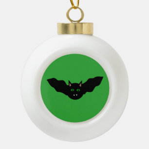 Vampire Cat Faced Bat Halloween Ornament