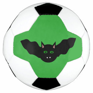 Vampire Cat Faced Bat Halloween Soccer Ball