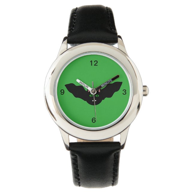 Vampire Cat Faced Bat Halloween Watch (Front)