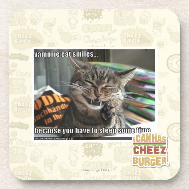 vampire cat smiles coaster (Front)
