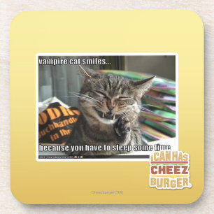 vampire cat smiles coaster