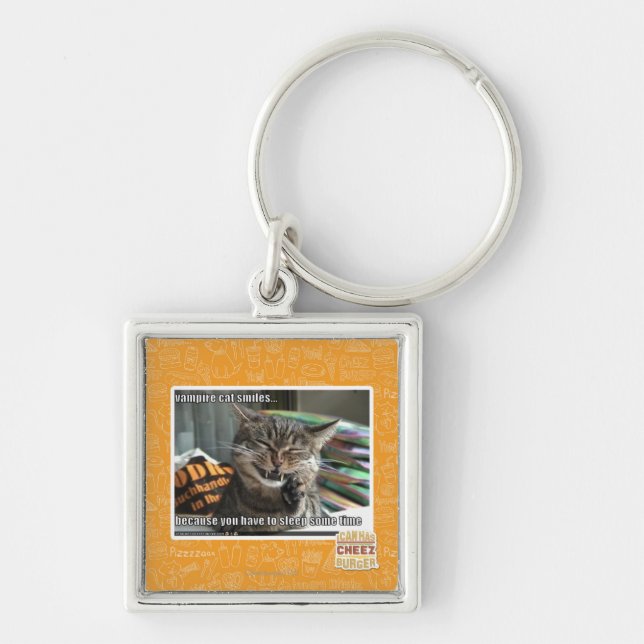 vampire cat smiles keychain (Front)