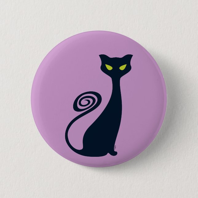 Vampire Cat With Green Eyes 2 Inch Round Button (Front)